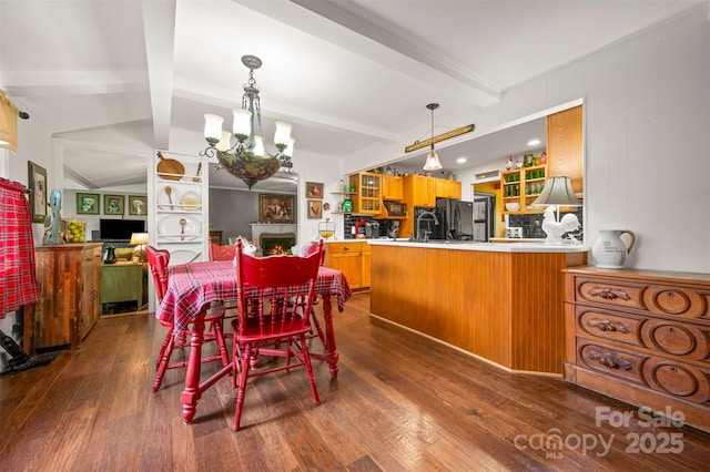 64 Persimmon Hill Dr Unit 4, Columbus, NC 28722 - dining space featuring a chandelier and dark wood-style floors