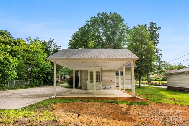 204 S Elm St, Cherryville, NC 28021 - rear view of property with french doors and a patio area