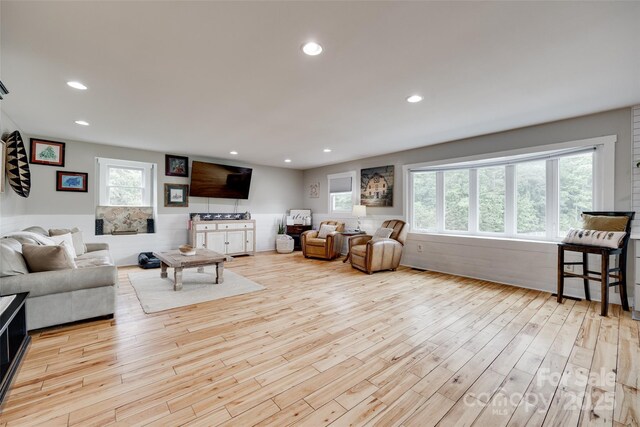 3091 Old Meeting House Rd, Sharon, SC 29742 - living room with light wood-type flooring and recessed lighting