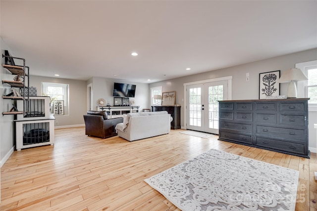 3091 Old Meeting House Rd, Sharon, SC 29742 - living area featuring a fireplace, light wood finished floors, plenty of natural light, and recessed lighting