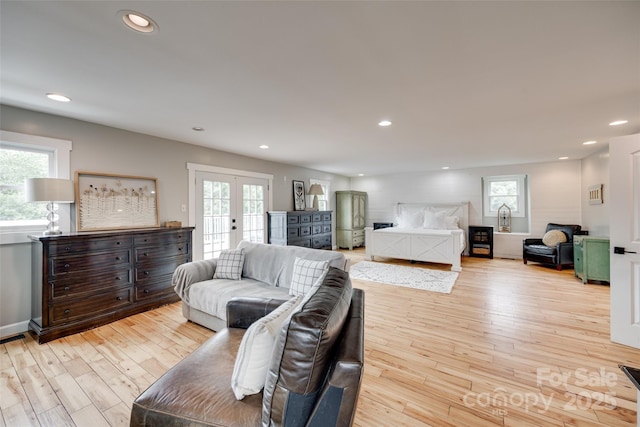 3091 Old Meeting House Rd, Sharon, SC 29742 - bedroom with french doors, access to outside, multiple windows, and recessed lighting