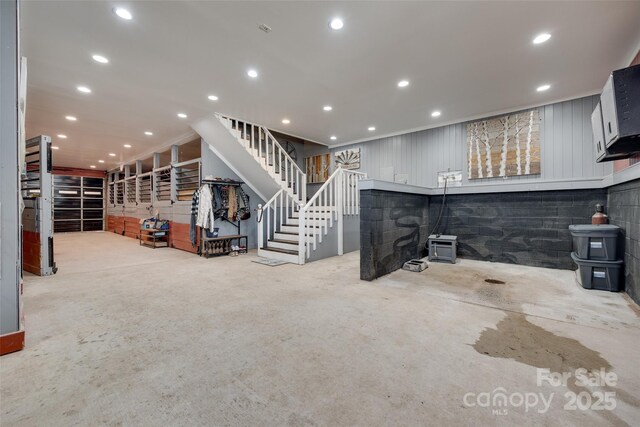 3091 Old Meeting House Rd, Sharon, SC 29742 - living area with stairway and recessed lighting