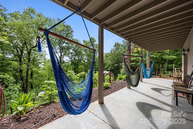 273 Bluebird Rd, Lake Lure, NC 28746 - view of patio with view of scattered trees