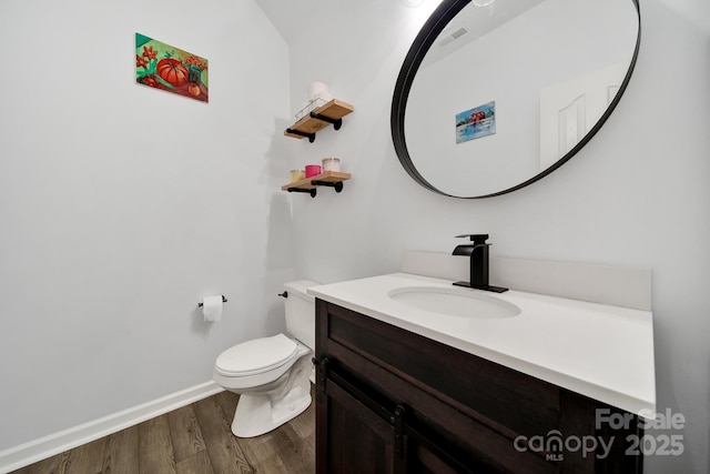 2117 Seabrook Ln, Fort Mill, SC 29715 - bathroom with wood finished floors, toilet, vanity, and baseboards