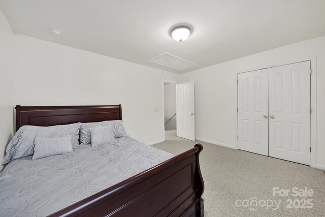 2117 Seabrook Ln, Fort Mill, SC 29715 - bedroom with attic access, carpet, baseboards, and a closet