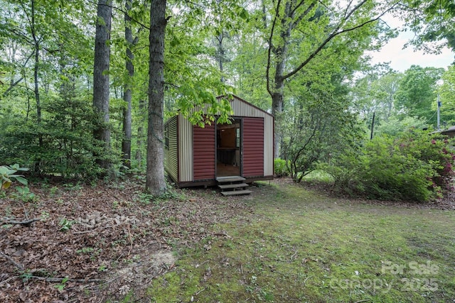 view of shed