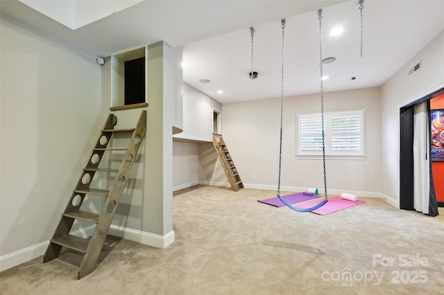 7812 Seton House Ln, Charlotte, NC 28277 - game room with carpet flooring, baseboards, and recessed lighting