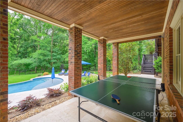 7812 Seton House Ln, Charlotte, NC 28277 - view of patio with an outdoor pool and fence