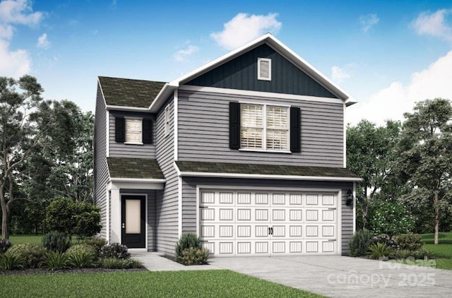 3342 Strong Box Ln, Gastonia, NC 28052 - traditional-style house featuring an attached garage, concrete driveway, and a shingled roof