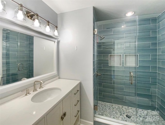 10406 Baskerville Ave, Charlotte, NC 28269 - full bath featuring a shower stall and vanity