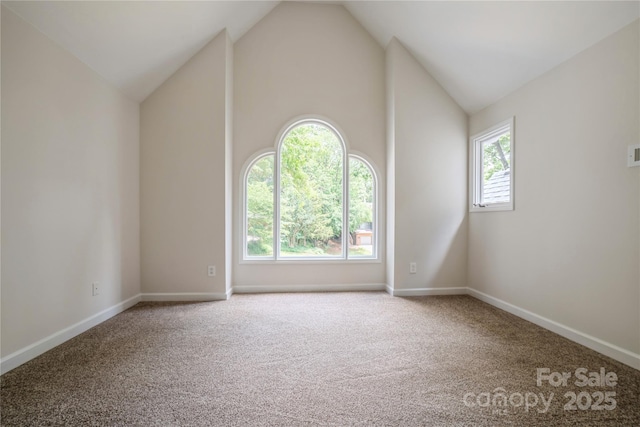 26056 Neptunes Lndg, Fort Mill, SC 29708 - carpeted empty room featuring lofted ceiling and baseboards