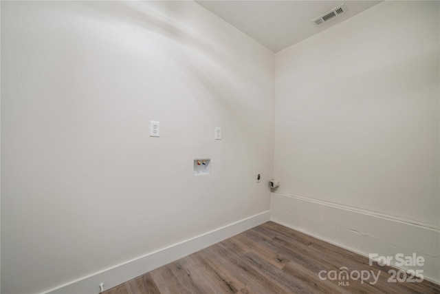 26056 Neptunes Lndg, Fort Mill, SC 29708 - laundry room featuring washer hookup, wood finished floors, and baseboards