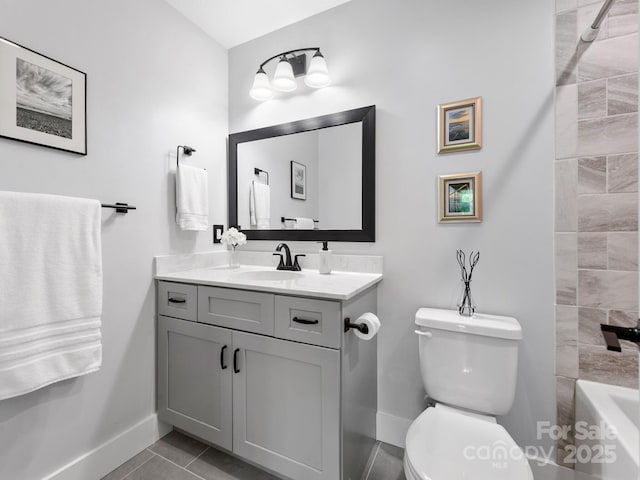 9 Ruff Rd, Leicester, NC 28748 - bathroom with baseboards, toilet, vanity, and tile patterned flooring