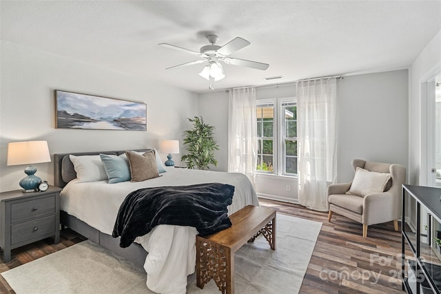 1961 Leesburg Dr, Clover, SC 29710 - bedroom featuring dark wood-style floors and ceiling fan
