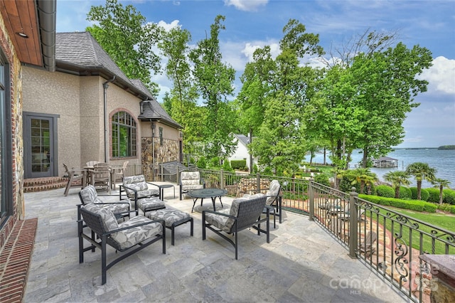16909 Jetton Rd, Cornelius, NC 28031 - view of patio / terrace with a water view