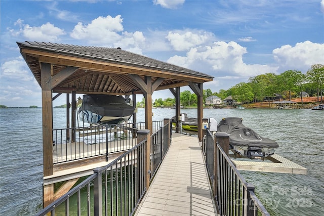 16909 Jetton Rd, Cornelius, NC 28031 - dock area featuring boat lift and a water view