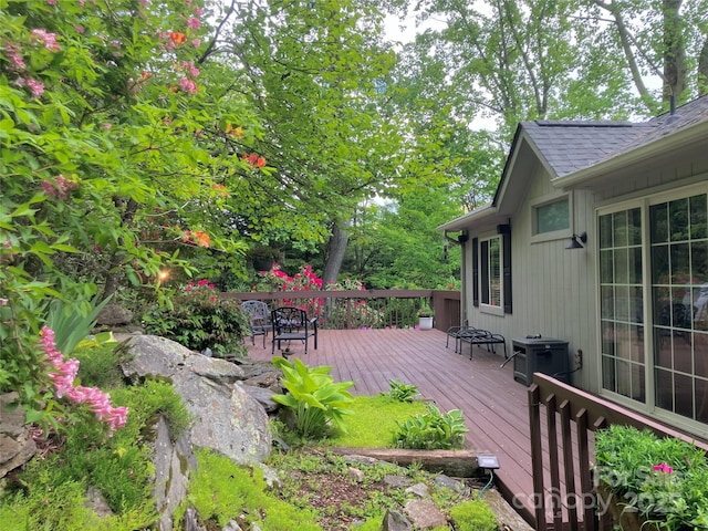 220 Woodwinds Ln, Seven Devils, NC 28604 - wooden deck with central AC unit
