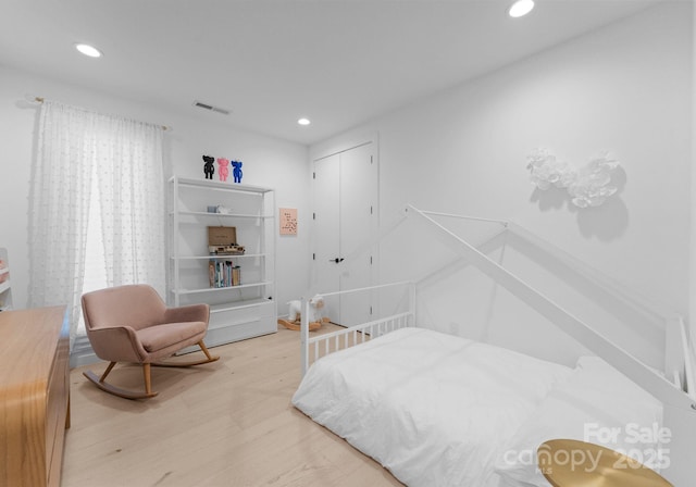 2913 Lake Ave, Charlotte, NC 28208 - bedroom featuring recessed lighting and light wood-type flooring