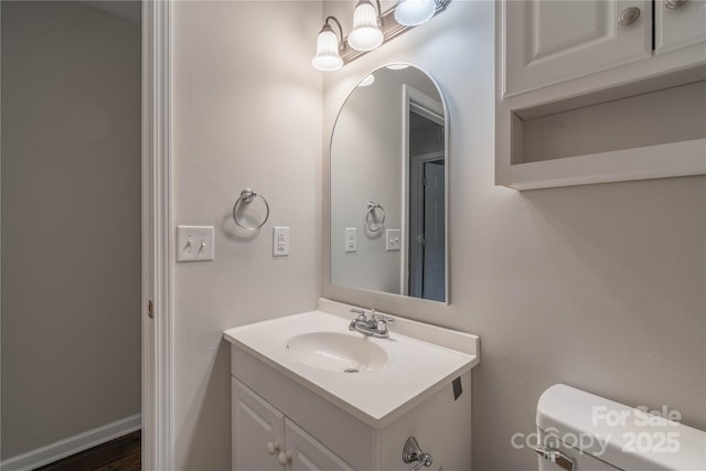 133 Pheasant Run Rd, Troutman, NC 28166 - half bathroom featuring vanity and toilet