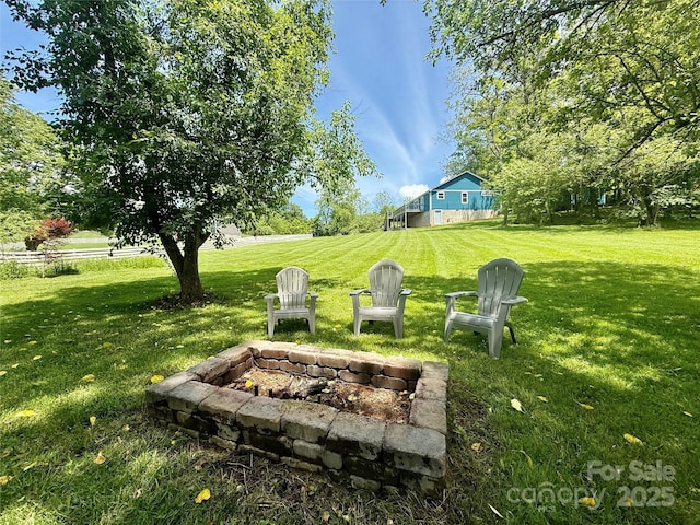 123 Dapple Rd, Candler, NC 28715 - view of green lawn featuring a fire pit