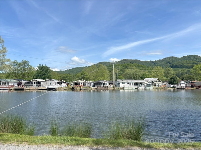water view with a mountain backdrop