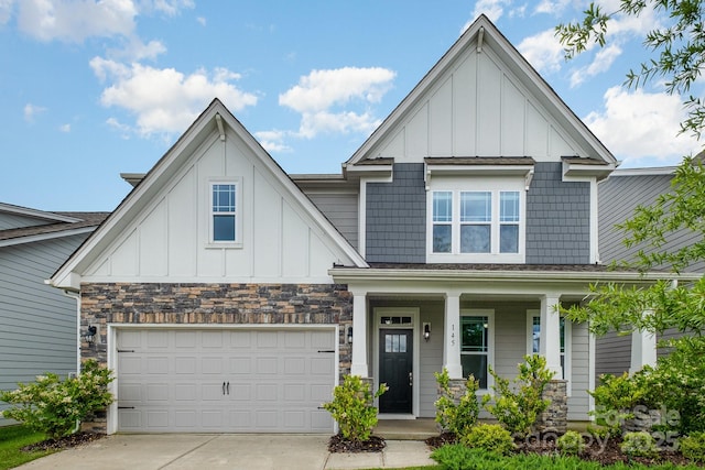 145 Yellow Birch Loop, Mooresville, NC 28117 - craftsman inspired home with board and batten siding, covered porch, concrete driveway, and an attached garage