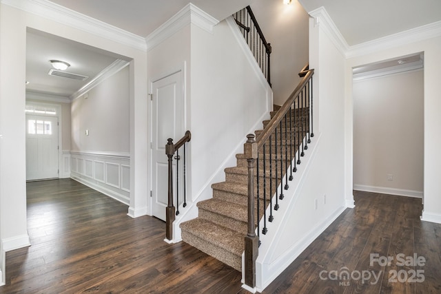 145 Yellow Birch Loop, Mooresville, NC 28117 - stairs featuring wood finished floors and ornamental molding