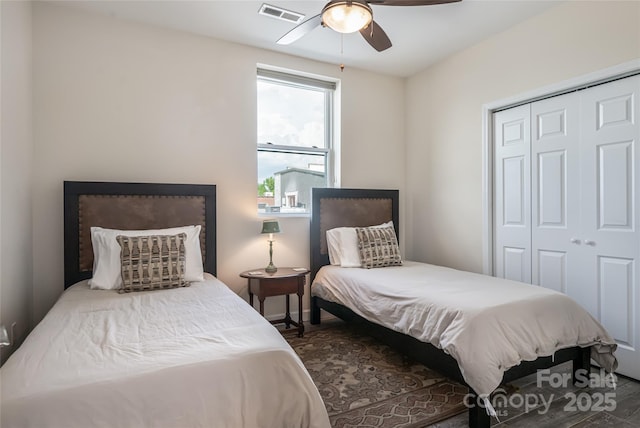 14 N Main St Unit 2, Waynesville, NC 28786 - bedroom featuring a closet, wood finished floors, and a ceiling fan