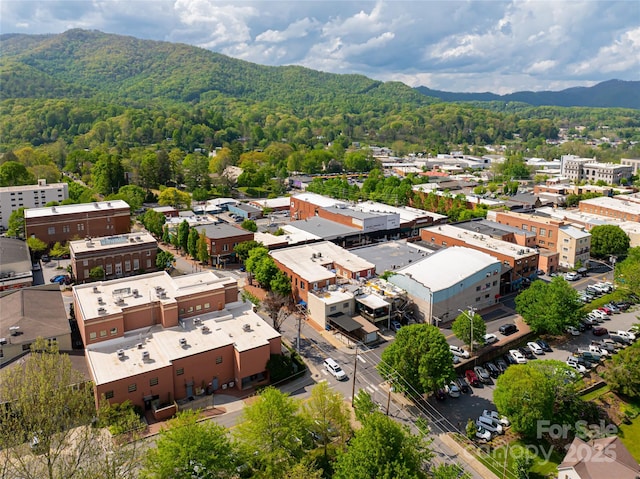 14 N Main St Unit 2, Waynesville, NC 28786 - drone / aerial view of a heavily wooded area and a mountainous background