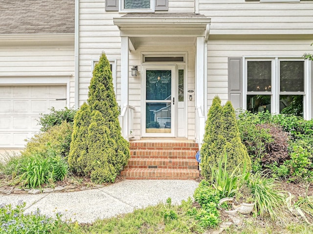 4315 Poplar Grove Dr, Charlotte, NC 28269 - entrance to property with a garage and a shingled roof