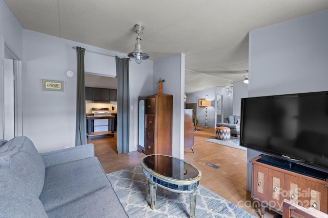 living room with wood finished floors