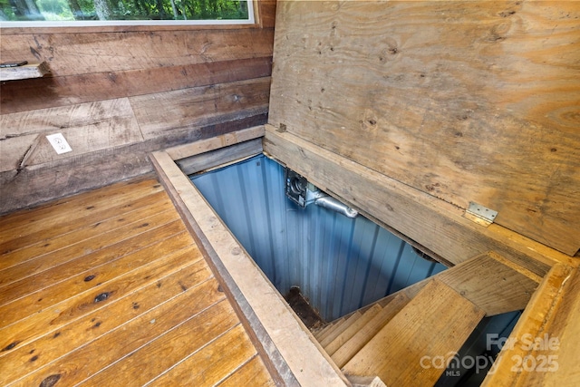 view of storm shelter