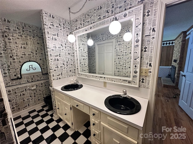 5495 Valley Run St, Hickory, NC 28601 - full bath featuring tile patterned floors and double vanity