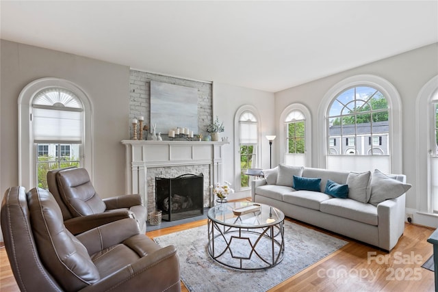 415 Norwood St SW, Lenoir, NC 28645 - living area with wood finished floors and a fireplace