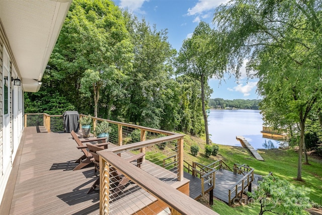 2845 Lakefront Dr, Belmont, NC 28012 - wooden terrace featuring a water view