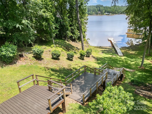 2845 Lakefront Dr, Belmont, NC 28012 - view of yard featuring a deck with water view