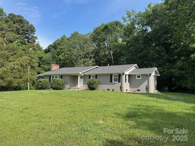 7860 Henry Harris Rd, Fort Mill, SC 29707 - single story home featuring a front lawn and a chimney