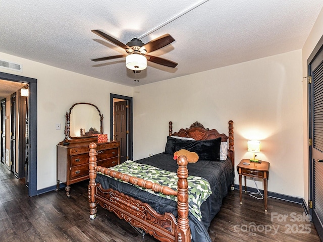 100 Willow Run Dr Unit 26, Gastonia, NC 28056 - bedroom with wood finished floors, baseboards, a ceiling fan, and a textured ceiling