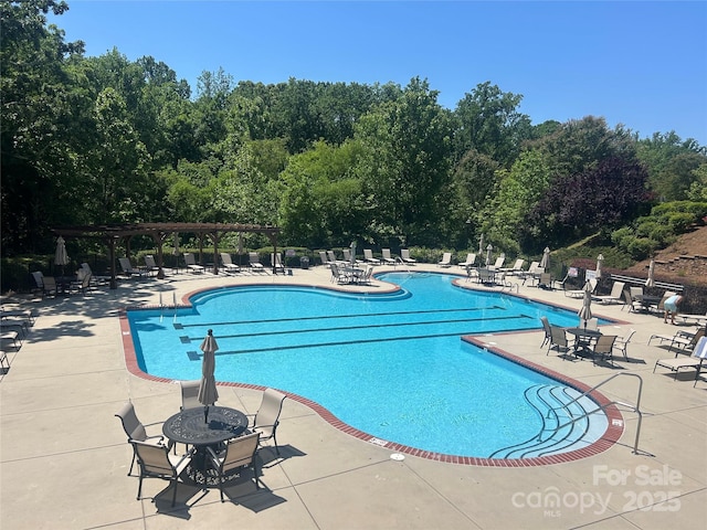 community pool featuring a patio and a pergola