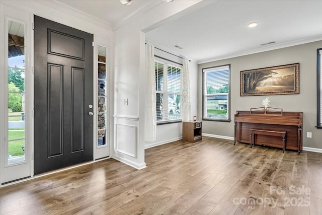 862 Kathy Dianne Dr, Fort Mill, SC 29707 - foyer featuring ornamental molding, wood finished floors, and baseboards