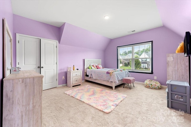 862 Kathy Dianne Dr, Fort Mill, SC 29707 - carpeted bedroom with vaulted ceiling, baseboards, and a closet
