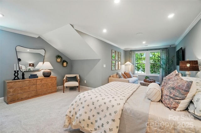 12047 Lavinia Ln, Charlotte, NC 28277 - carpeted bedroom with crown molding, recessed lighting, and baseboards