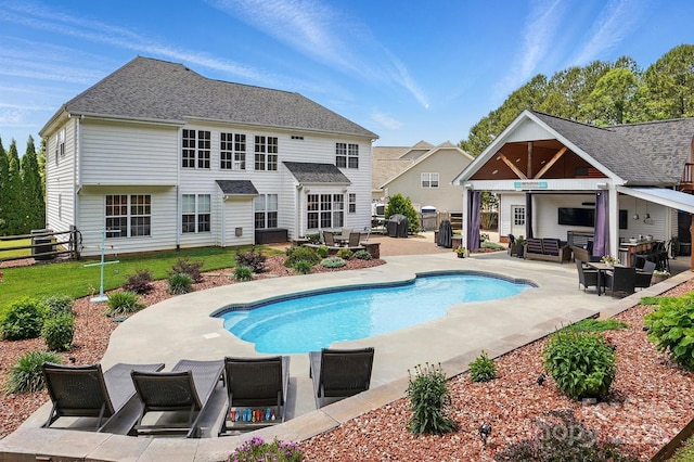 2763 Rivendale Ct, Indian Land, SC 29707 - swimming pool featuring an outdoor hangout area, a patio, and fence