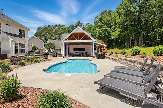 2763 Rivendale Ct, Indian Land, SC 29707 - swimming pool featuring a patio and a gazebo