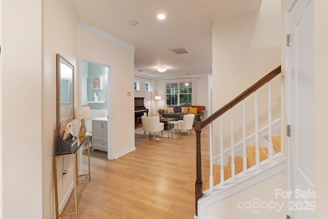 1104 Snowbird Ln, Waxhaw, NC 28173 - foyer entrance with stairway, light wood finished floors, and recessed lighting