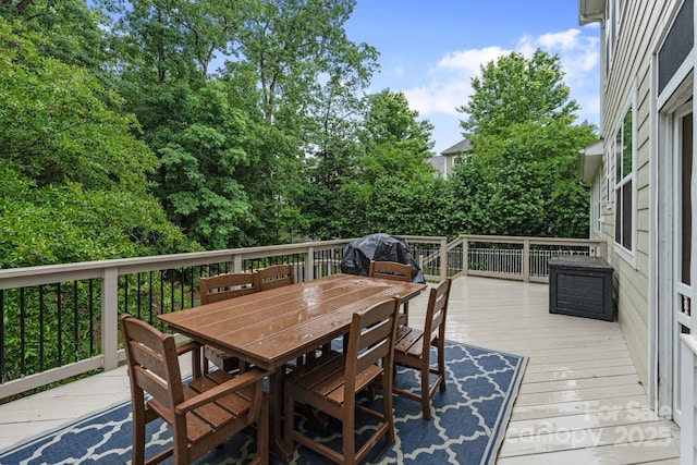 1104 Snowbird Ln, Waxhaw, NC 28173 - wooden terrace with outdoor dining area and area for grilling