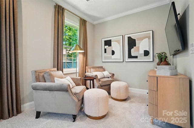 12055 Lavinia Ln, Charlotte, NC 28277 - sitting room with carpet, ornamental molding, and baseboards