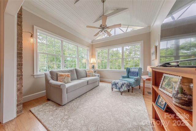 6024 Highview Rd, Weddington, NC 28104 - sunroom / solarium featuring lofted ceiling, wood finished floors, baseboards, ornamental molding, and wooden ceiling