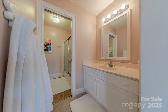6024 Highview Rd, Weddington, NC 28104 - bathroom featuring vanity, tile patterned flooring, and baseboards
