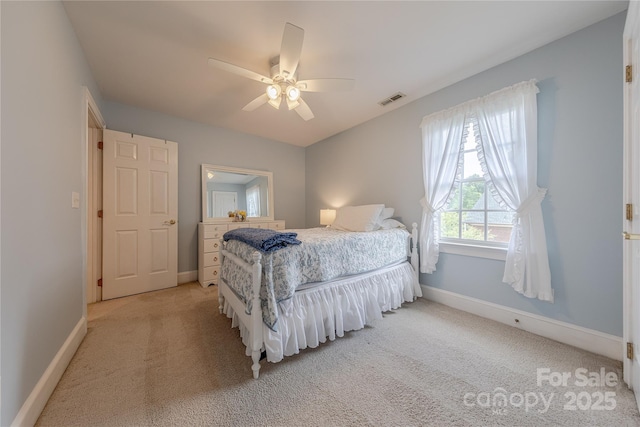 6024 Highview Rd, Weddington, NC 28104 - bedroom featuring light colored carpet, baseboards, and a ceiling fan